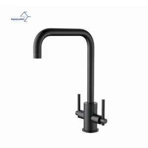 China supplier Multifunction Deck Mount dual handle Kitchen Faucet Stainless Steel 360 Swivel Sink Mixer Tap