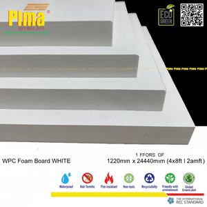 แผ่นโฟมพีวีซี WPC สีขาวทนทาน0.6กรัม/ความหนาแน่น cm3 18มม. แผงหนาไร้สารตะกั่วทำจากพลาสติกคุณภาพ - Product Image 1