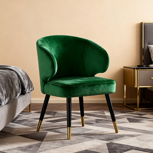 Fauteuil d'Accueil pour Négociations avec Dossier Ergonomique Courbé, Mousse Haute Résilience, Tissu Velours, Pieds Quadruples et Protections de Sol - Product Image 1