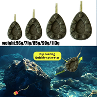 Plomb de pêche texturé pour feeder, plomb de pêche en ligne, poids de feeder plat de type poire avec tube en caoutchouc camouflage 56g-113g