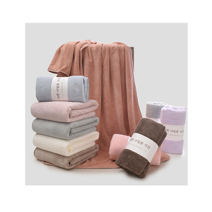 Vente en gros logo personnalisé multicolore corail velours serviette de bain épaissie en microfibre tricoté pour la maison hôtel usage quotidien pour les cadeaux - Product Image 1