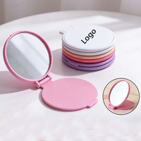 Miroir de maquillage/cosmétique en plastique pas cher, mini miroir de poche de voyage avec logo personnalisé, cadeaux promotionnels, miroir publicitaire