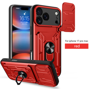 Chống sốc Side PC Bìa ống kính máy ảnh với Hide khe cắm thẻ Cover quay lại từ vòng điện thoại trường hợp đối với iPhone 17 Pro Max 17 không khí 16 15 - Product Image 1