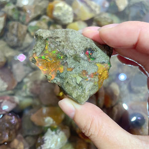 新着 天然 エチオピア産 ファイアオパール 原石 ヒーリング クリスタル 鉱物 標本 ジュエリー制作向け - Product Image 6