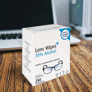<span class=keywords><strong>Lingettes</strong></span> pour lentilles pré-humidifiées emballées individuellement sans poussière d'usine OEM Lentille d'écran <span class=keywords><strong>Lunettes</strong></span> jetables 250PCS Lingette de nettoyage - Product Image 1