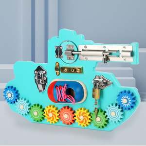 <span class=keywords><strong>Montessori</strong></span> aides pédagogiques en bois transport pour enfants planche occupée éducation précoce illumination amusant orgue déverrouiller éducatif - Product Image 3