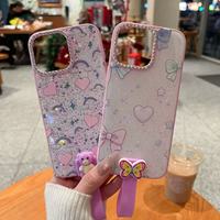 Coque de téléphone portable BAILI avec motif ours mignon personnalisé, poudre scintillante et sangle de doigt, pour Samsung A10S/S20S/S26 PLUS