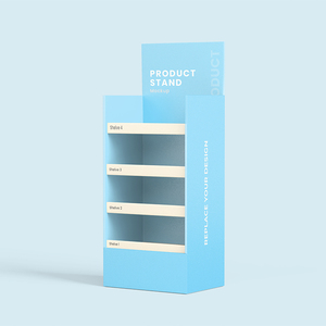 Estante de exhibición plegable portátil personalizado para tienda minorista, estante de cartón corrugado para bebidas, alimentos, dulces, bebidas en supermercados - Product Image 3