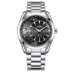 Montre de luxe pour homme, personnalisée, de marque, mode business, bracelet en cuir, cadran en verre, simple, étanche, sport, calendrier, cadran de loisirs - Product Image 3