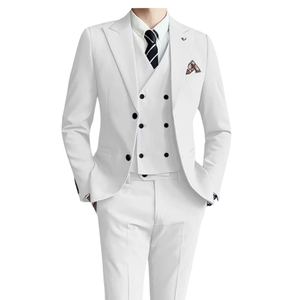 비즈니스 정장 남성용 한국 스타일 투버튼 숏 블레이저 (웨딩 및 업무복) - Product Image 5