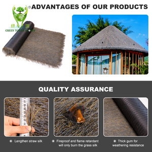 Rouleau de toiture en chaume artificiel, tapis synthétique en herbe pour toiture, idéal pour les complexes hôteliers, bars tiki, cabanes, maisons d'hôtes et gazebos. - Product Image 4