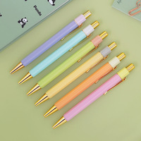 Stylo bille hexagonal en métal personnalisé avec logo, 74 couleurs Macaron Morandi, pointe 1,0 mm, or rose, cadeau publicitaire