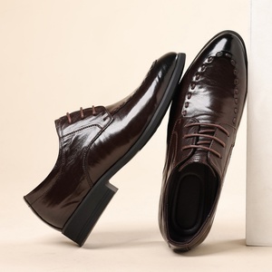 New Model Men's Italian Business Casual Leather Shoes Soft Soles High Quality Sheepskin Uppers Height Increasing for Autumn - Product Image 1