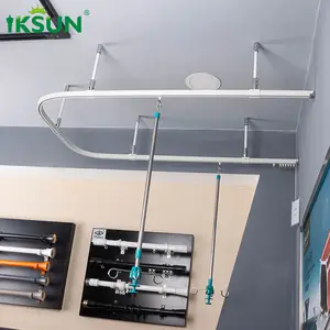 Iksun 228-264 Inches Manual Bending Flexible Curved Curtain Rod Ceiling Hanging Roller Glide Bendable Track
