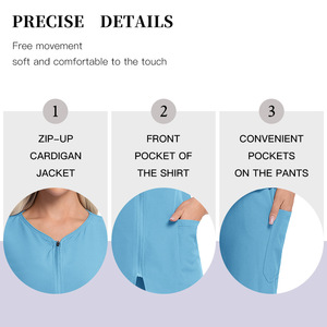Women Scrub Set Moisture Wicking Elastic Uniform Hospital Workwear One Piece Quick Drying Surgical Gown Suit S XXL - Product Image 4