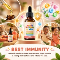OEM AegleWell Gouttes liquides multivitaminées pour enfants 60 ml Vitamine A C D B Complex Soutien immunitaire Supplément nutritionnel pour enfants