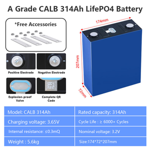 CALB 314AH 330Ah 340Ah Высокая емкость 8000 + срок службы совершенно новый класс A + элементы CALB 314 элемент Lifepo4 аккумулятор для солнечной батареи - Product Image 3
