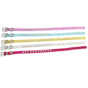 Correa de Cuero Sintético para Perro con Collar de Gato Ajustable con Pedrería, Collares Brillantes para Mascotas, para Gatos, Cachorros, Conejos y Perros Pequeños - Product Image 5