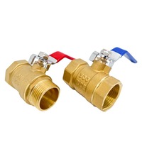1 ''2 1/2'' Válvula de bola de latón Manual 600 WOG Unión de agua alta PTFE Sellado Colector de extensión de larga duración
