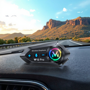 ชุดหูฟังไร้สายแบบ Y12PRO ไร้สายชุดหูฟังสำหรับใส่ขับขี่รถจักรยานยนต์เครื่องเล่นเพลงในรถมอเตอร์ไซด์ - Product Image 1