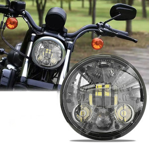 Intermitente LED DRL para motocicleta, faro delantero negro con ámbar, 5,75 pulgadas, blanco - Product Image 4