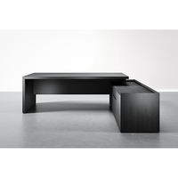 Bureau de direction en bois massif de qualité supérieure, bureau de PDG pour projet de bureau commercial, grand espace de travail