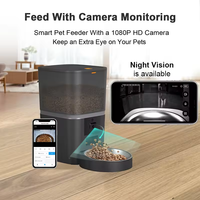 Nouvel arrivage : Distributeur automatique de nourriture pour animaux de compagnie intelligent 6L 5G WiFi avec caméra 1080P et bol en acier inoxydable pour chats et chiens