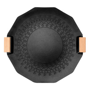 DUFFLON Six Pointed Star Barbecue Pan Non Stick Smokeless Outdoor Portable Electromagnetic Gas Dual Use Grill 30cm - Product Image 3