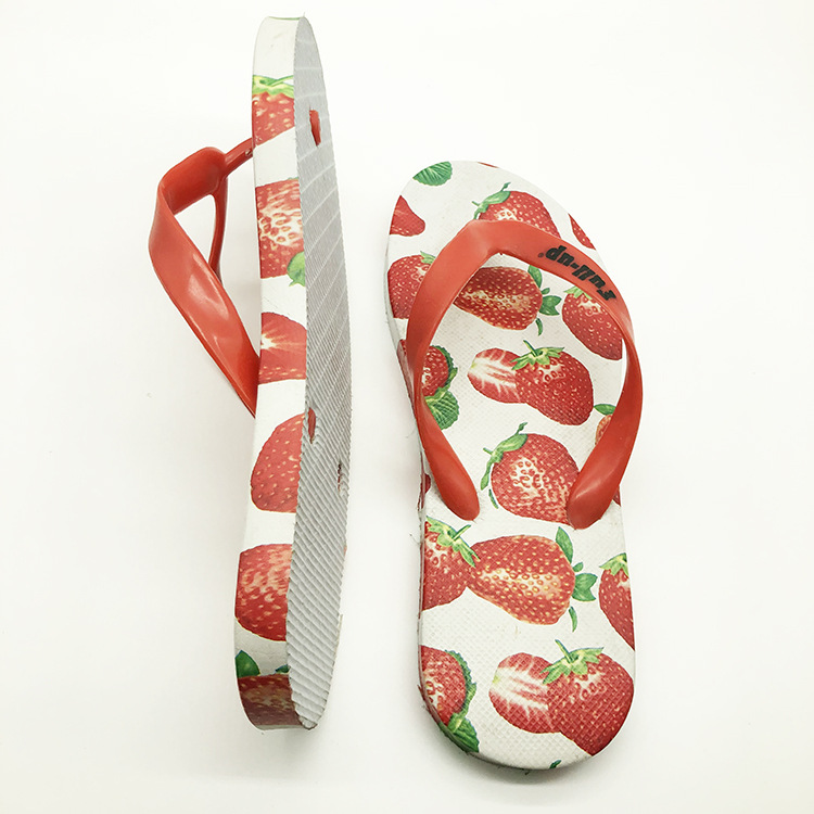 Women's Slippers with Strawberry Pattern Filp Flops Shoes Beach flipflops wedding Slippers Women Sandals