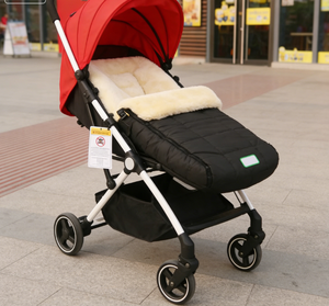 Sac de couchage médical en peau de mouton pour bébé et tout-petit, véritable peau d'agneau super douce pour poussette - Couverture pour les pieds - Landau - Qualité supérieure - Buggy - Product Image 1