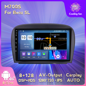 MEKEDE 8+128G Android 11 Autoradio per <span class=keywords><strong>Mercedes</strong></span> SL <span class=keywords><strong>R230</strong></span> SL350 SL500 SL55 SL600 SL65 2001-2007 con Car-play GPS BT AM FM RDS Stereo - Product Image 2