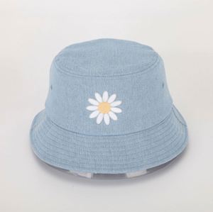 Unisex <b>Summer</b> Bucket Hat High Quality Cotton Denim Design Custom Logo Embroidery Fashionable Casual <b>Cap</b> for Adults - Product Image 1