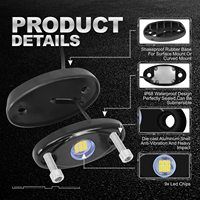 Accessoires de voiture 2 "9w Single Pure White Blue Amber Color Off-road Led Rock Light Under the Car Led Rock Light for Truck