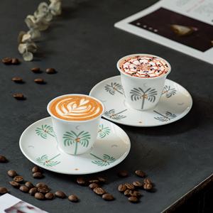 Ensemble de tasses et soucoupes à café Kava en céramique verte/cendres d'arbre Jube du Moyen-Orient, 6 tasses 6 soucoupes, ensemble de tasses à café arabes en céramique transfrontalier - Product Image 1