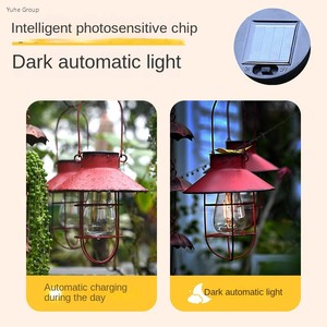 Lustre solaire rétro à LED IP65 étanche, durable, en métal, pour jardin extérieur, lampadaire avec télécommande, alimentation CC - Product Image 4