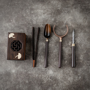 ชุดชงชาไม้มะเกลือ 6 ชิ้น อุปกรณ์ชงชาสำหรับกงฟู 6 ชิ้น - Product Image 3