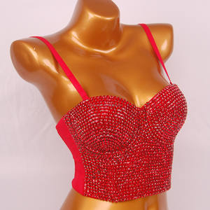 Novance-corpiño con corpiño de alta calidad para mujer, Top corto con cuentas de diamante de cristal, ropa de noche, lencería Grande - Product Image 3