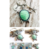 Porte-clés personnalisé en métal HLC, tortue de mer, breloques de créateur avec boucle, pendentif animal pour collier, fabrication de bijoux DIY