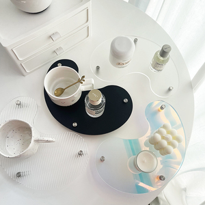 <span class=keywords><strong>Plateau</strong></span> à pieds décoratif en acrylique en forme d'arche transparente pour lavabo de salle de bain, meuble-lavabo servant de table basse pour le salon - Product Image 1