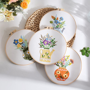 Nouveau Kit de Broderie DIY Fait Main en <span class=keywords><strong>Coton</strong></span> – Motif Vase Fleurs Fraîches et Élégantes – Bestseller Transfrontalier - Product Image 2