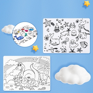 Tapete de Silicona Redondo para Niños con Diseño Moderno y Simple, Lavable, para Pintar con Acuarelas, Serie Espacio Océano, para Mesa de Comedor - Product Image 3