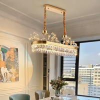 Le lustre en cristal moderne populaire a mené l'éclairage accrochant de luxe pour la maison de villa