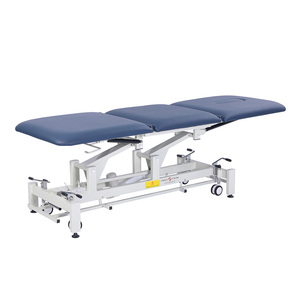 Lit médical électrique de luxe à 3 sections, réglable en hauteur, pour rééducation, physiothérapie, chiropratique, <span class=keywords><strong>table</strong></span> de <span class=keywords><strong>massage</strong></span> hospitalière - Product Image 3