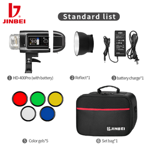 Jinbei HD400 <span class=keywords><strong>Pro</strong></span> 400W GN66 5500K Đầu Ra Liên Tục Chiếu Sáng Nhanh Chóng Tái Chế Lithium LED Video Pin Đèn <span class=keywords><strong>Flash</strong></span> Ánh Sáng - Product Image 3