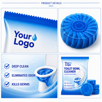 Tablettes nettoyantes solides pour cuvettes de toilettes, bleues, écologiques, longue durée, ultra-nettoyantes, pour désodoriser et détartrer
