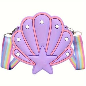 Sac en silicone SILIKOLOVE, motif coquillage mignon de dessin animé, sac à bandoulière, porte-monnaie, sac décoratif tendance pour cadeau d'Halloween ou de Noël - Product Image 6