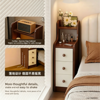 Table de chevet moderne pliable avec miroir, étroite et compacte de 20 cm, table d'appoint pour chambre à coucher, armoire de rangement ultra-étroite pour chevet