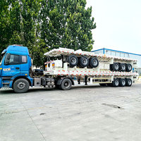 Camion semi-remorque en acier à 3 essieux de 60 tonnes pour le transport d'animaux de cargaison de bétail de canne à sucre en Afrique avec clôture à piquet