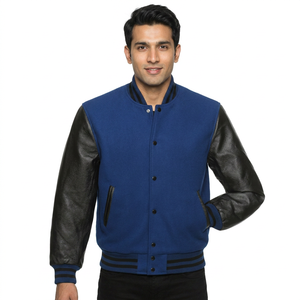 2025 OEM Custom Wool Varsity Jacket <b>Men</b> Rose Embroidery High Quality 100% Wool Vintage Style Letterman Hooded Collar XL Winter - Product Image 1