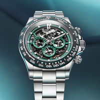 Montre chronographe automatique mécanique pour homme Bonest Gatti, lunette en fibre de carbone, bracelet en acier inoxydable, verre saphir BG8019